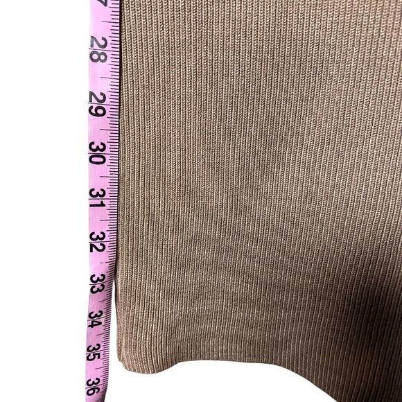 Mable Long Sleeve Mini Sweater Dress Womens M Brown Ribbed Knit Sweetheart Neck - Picture 7 of 7